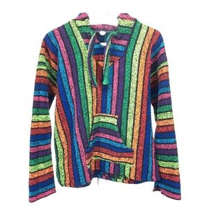 Baja Style Hoodie Rainbow